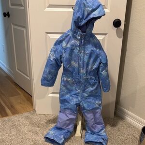 Lands' End Kids Blue Starry Ski Suit Onesie